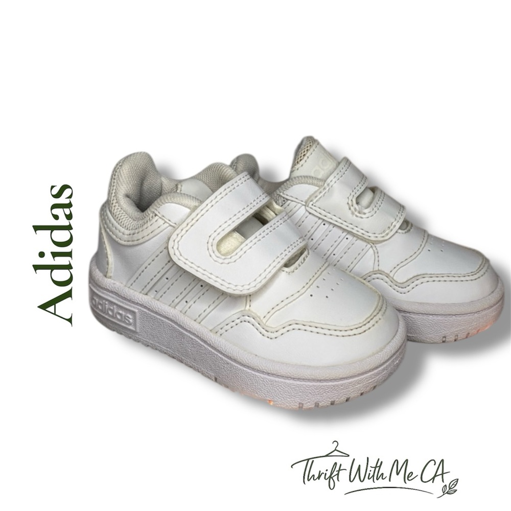 Adidas Kids White Velcro Sneakers